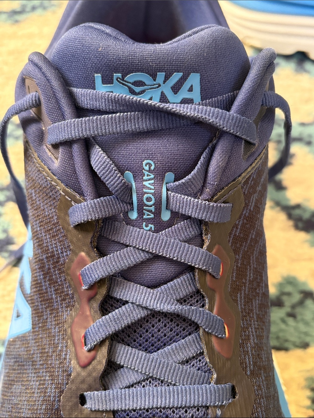 Hoka Gaviota 5 Navy with Bright Blue Accent Running Shoes - Picture 3 of 10